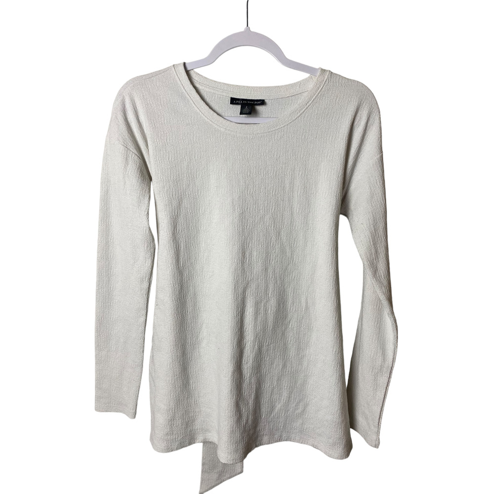 A Pea In The Pod White Tie Front Back Long Sleeve Maternity Shirt Top